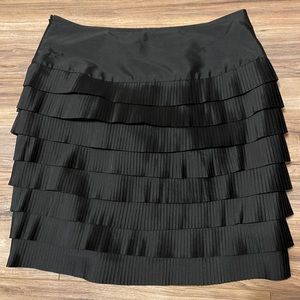 Calvin Klein Black Tiered Taffeta Formal Skirt M